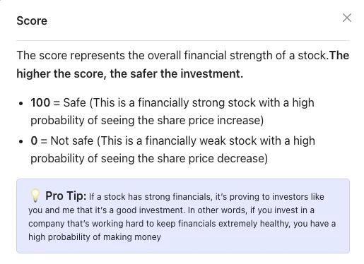 Tyker Rating screenshot Tykr stock rating screenshot